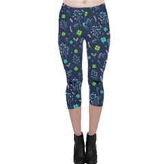 Shamrock Navy Capri Leggings  by CoolDesigns