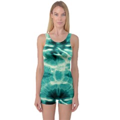 Turquoise Tie Dye 2 One Piece Boyleg Swimsuit by CoolDesigns