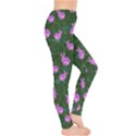 Geometric Bunny Silhouette Green Leggings  View4