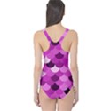 Purple Large Fish Scale Print One Piece Swimsuit View2