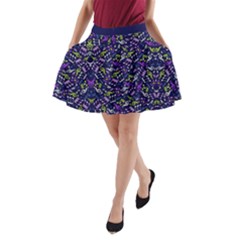 Dark Purple Music Notes Treble Clef A-line Pocket Skirt by CoolDesigns