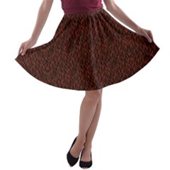 Dark Red Flame Hell Fire Seamless A-line Skater Skirt by CoolDesigns