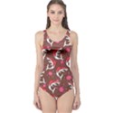 Pattern Sharks Pale Indian Red One Piece Swimsuit View1