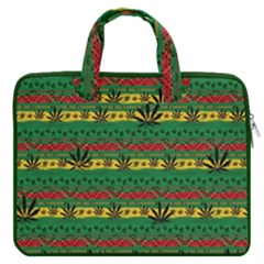 Cannabis Morogoro Green Rasta Marijuana Leaves 16  Double Pocket Laptop Bag by CoolDesigns