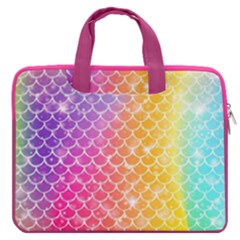 Star Cluster Rainbow Scales Tie Dye Pattern Double Pocket 13  Laptop Bag by CoolDesigns