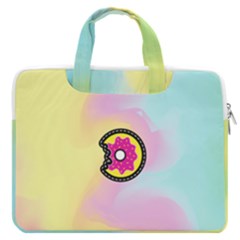 Light Yellow Green Fun Pop Art Sweet Prints Carrying Handbag 16  Double Pocket Laptop Bag  by CoolDesigns