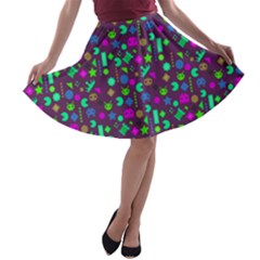 Fun Gamer Cosplay Cartoons Dark Amethyst A-line Skater Skirt by CoolDesigns