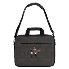 Eagle Dark Gray American Usa Flag Seamless 16  Shoulder Laptop Bag by CoolDesigns