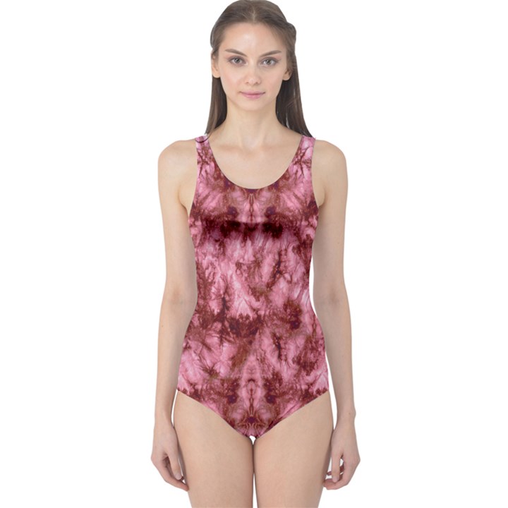 Red Tie Dye One Piece Swimsuit