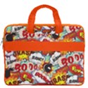 Fun Pop Art Words Sky Blue & Orange 16  Double Pocket Laptop Bag View2