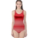 Red Sweater Black Christmas Pattern Pattern Women s One Piece Swimsuit View1