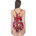 Dark Red & Plum POP ART Shapes One Piece Swimsuit View2