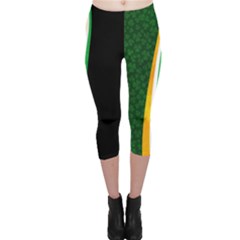 Irish Clover Lucky Irish Black Capri Leggings  by CoolDesigns