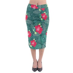 Teal Hawaii Midi Pencil Skirt by CoolDesigns