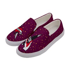 Love Dark Magenta Hurts Print Womens Slip Ons by CoolDesigns