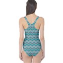 Turquoise Chervon One Piece Swimsuit View2