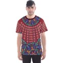 Traditional African Native Print Red Men s Sports Mesh Tee View1