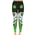 Kitty Cat Grumpy Face Green Leggings  View1