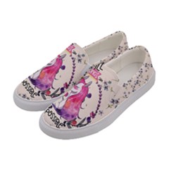 Peach Puff Unicorn All Things Possible Print Canvas Slip Ons by CoolDesigns