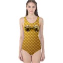 Funny Seashell Fish Scale Yellow One Piece Swimsuit View1