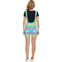 Neon Green & Blue Tie Dye Short Overalls View4