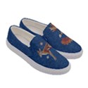 Autumn Leaves Navy Jeans Cute Print Womens Slip Ons View3