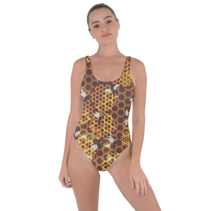 Bee Honeycombs Brown Honey Insect Bring Sexy Back Swimsuit