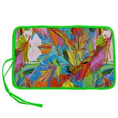 Hawaiian Leafs Colorful Green Leaves Pen Storage Case by CoolDesigns