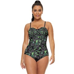 Shamrock Black & Gray St Patrick Beer Retro Full Coverage Swimsuit   by CoolDesigns