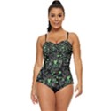 Shamrock Black & Gray St Patrick Beer Retro Full Coverage Swimsuit   View1