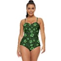 Green Clover Shamrock Retro Full Coverage Swimsuit View1