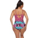 Magenta & Black Floral Hawaii Retro Full Coverage Swimsuit View4