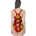 Dark Red Emo POP ART One Piece Swimsuit View2