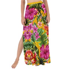 Hawaii Hibiscus Flowers Orange Maxi Chiffon Tie-up Sarong by CoolDesigns