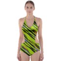 Neon Green River Athletic Cut-Out One Piece Swimsuit View1