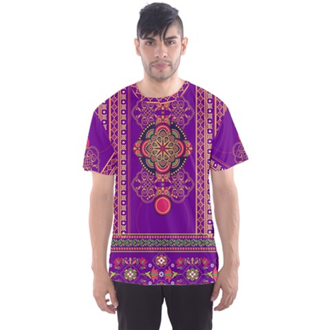 Floral Purple Vintage Aztec Men s Sports Mesh Tee by CoolDesigns