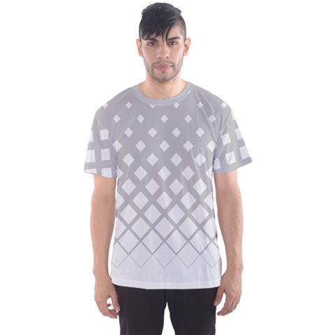 Whitegray Gradient Rhombuses Men s Sport Mesh Tee by CoolDesigns