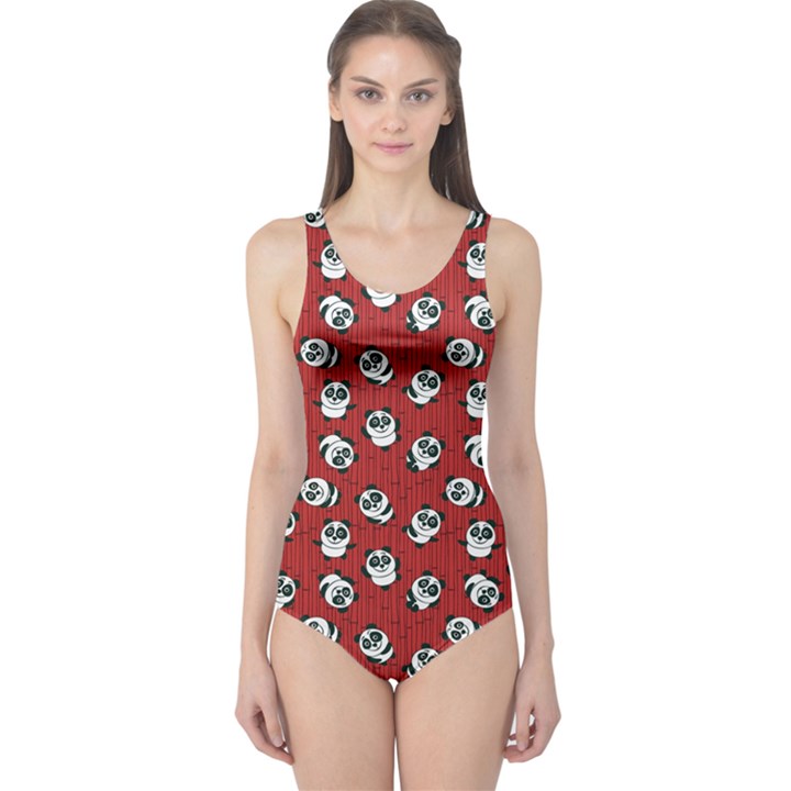 Red Pandas Pattern Women s One Piece Swimsuit