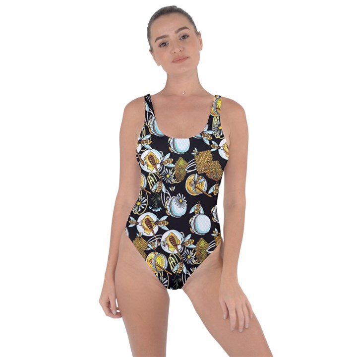 Bee Honeycombs Black Honey Insect Bring Sexy Back Swimsuit