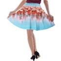 Ocean Flamingo Light Blue A-line Skater Skirt View2