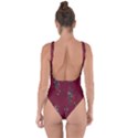 Vintage Butterfly Dark Red Floral Print Bring Sexy Back Swimsuit View2