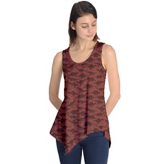 Dark A Pattern With Dinosaur Silhouettes Sleeveless Tunic Top by CoolDesigns