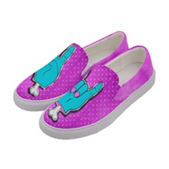 Peace Love Groovy Violet Design Womens Slip Ons by CoolDesigns