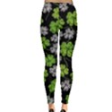 Green White Clover Shamrock Handraw Leggings  View2