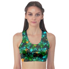 Shamrock Blue Magic Shamrock Handraw Sports Bra by CoolDesigns