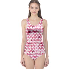 Hot Pink Ice Cube One Piece Swimsuit by CoolDesigns