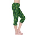 Vintage Green Shamrock Clover Leaves Capri Leggings  View4