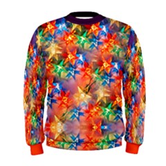 Colorful Xmas Stars Christmas Lights Mens Sweatshirt by CoolDesigns