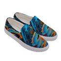 Hand Drawn Blue Galaxy Paint Print Womens Slip Ons View3