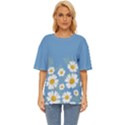 Light Blue Daisy Floral Oversized Basic Tee Top View1